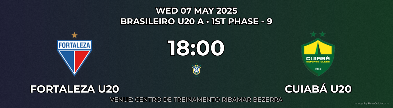 Fortaleza U20 vs Cuiabá U20 Prediction match poster for Brasileiro U20 A fixture on WED 07 MAY 2025