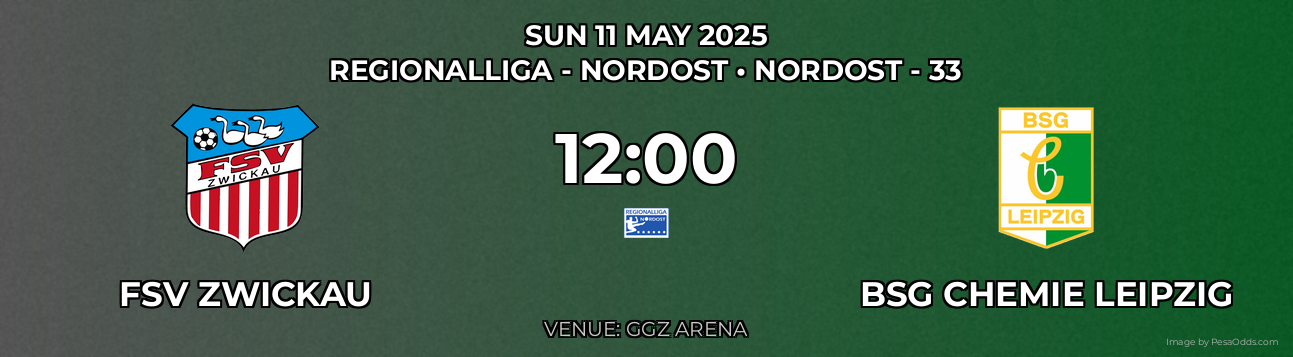 FSV Zwickau vs BSG Chemie Leipzig Prediction match poster for Regionalliga - Nordost fixture on SUN 11 MAY 2025