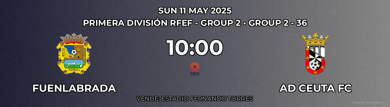 Fuenlabrada vs AD Ceuta FC Prediction match poster for Primera División RFEF - Group 2 fixture on SUN 11 MAY 2025