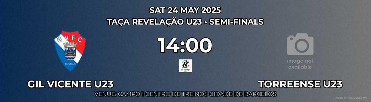 Gil Vicente U23 vs Torreense U23 Prediction match poster for Taça Revelação U23 fixture on SAT 24 MAY 2025