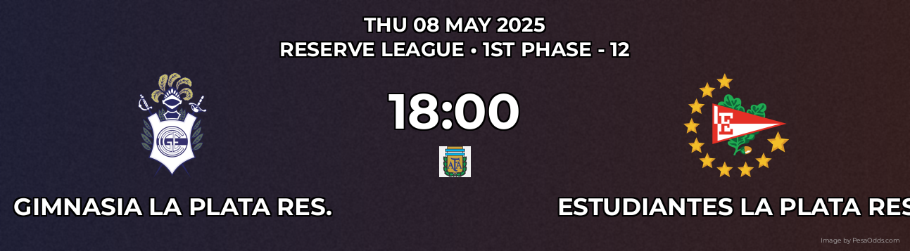 Gimnasia La Plata Res. vs Estudiantes La Plata Res Prediction match poster for Reserve League fixture on THU 08 MAY 2025