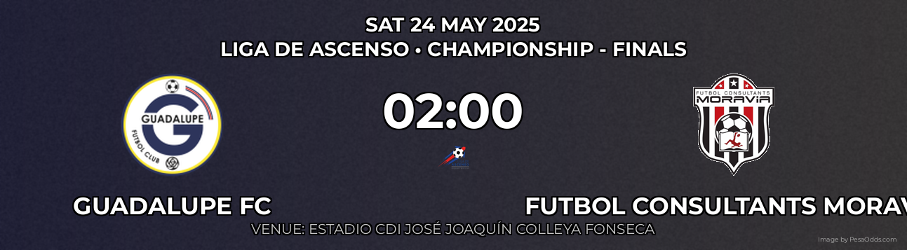 Guadalupe FC vs Futbol Consultants Moravia Prediction match poster for Liga de Ascenso fixture on SAT 24 MAY 2025