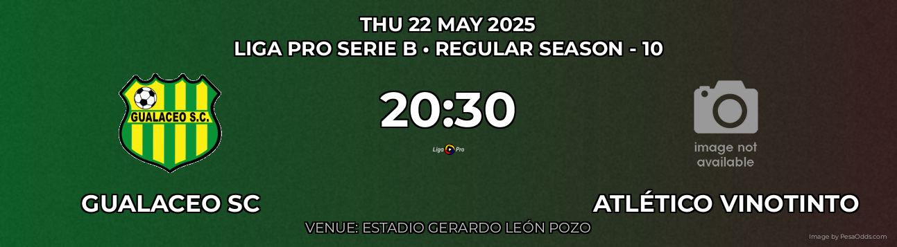 Gualaceo SC vs Atlético Vinotinto Prediction match poster for Liga Pro Serie B fixture on THU 22 MAY 2025