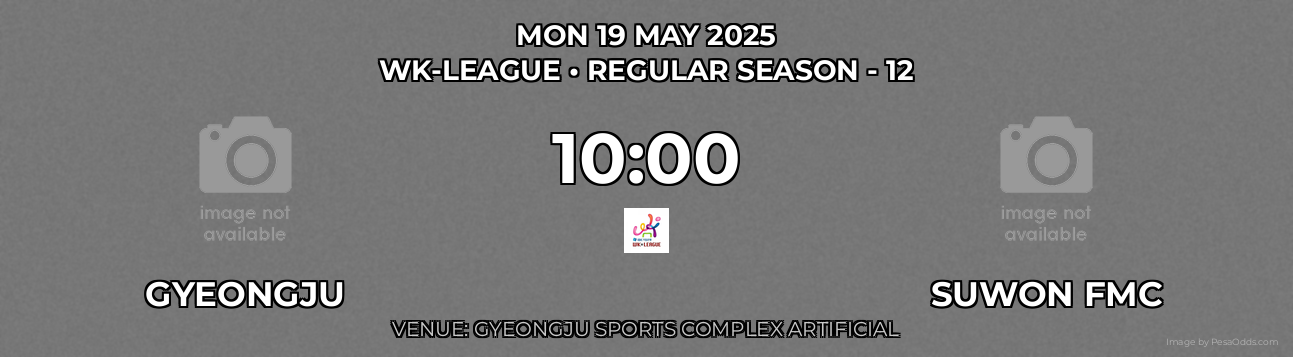 Gyeongju vs Suwon FMC Prediction match poster for WK-League fixture on MON 19 MAY 2025