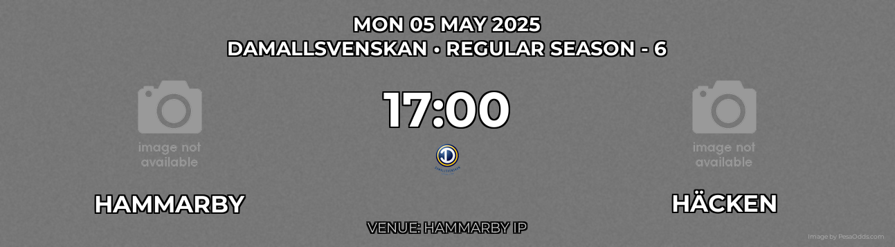 Hammarby vs Häcken Prediction match poster for Damallsvenskan fixture on MON 05 MAY 2025
