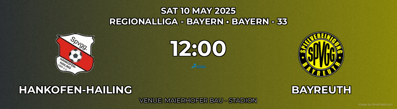 Hankofen-Hailing vs Bayreuth Prediction match poster for Regionalliga - Bayern fixture on SAT 10 MAY 2025