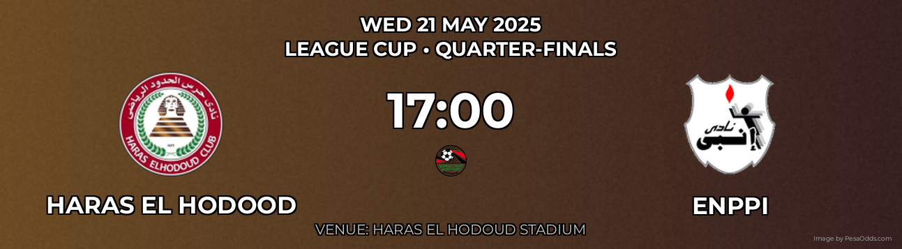 Haras El Hodood vs Enppi Prediction match poster for League Cup fixture on WED 21 MAY 2025