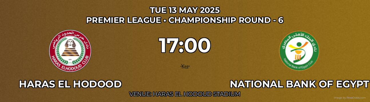 Haras El Hodood vs National Bank of Egypt Prediction match poster for Premier League fixture on TUE 13 MAY 2025
