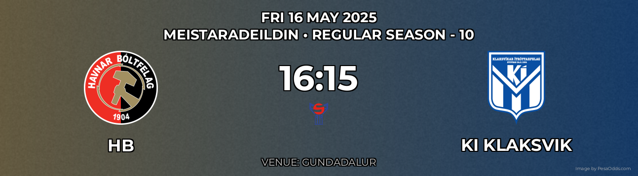 HB vs KI Klaksvik Prediction match poster for Meistaradeildin fixture on FRI 16 MAY 2025