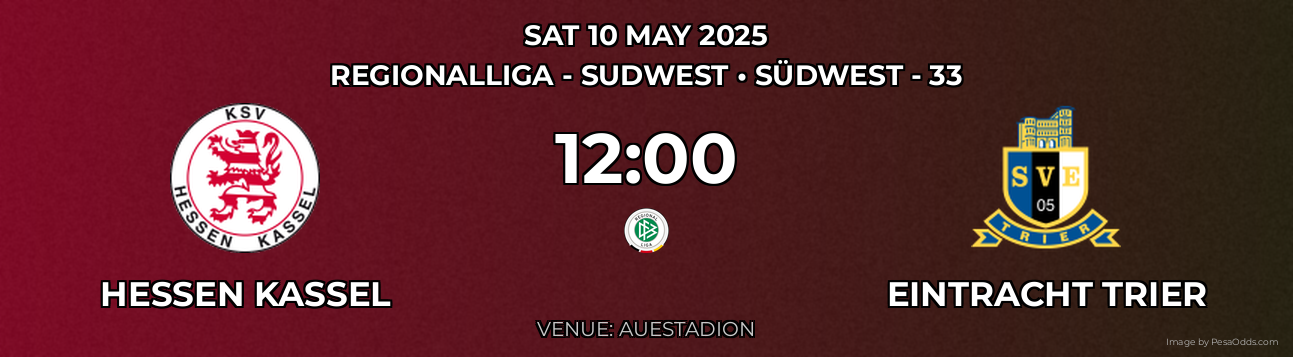 Hessen Kassel vs Eintracht Trier Prediction match poster for Regionalliga - SudWest fixture on SAT 10 MAY 2025