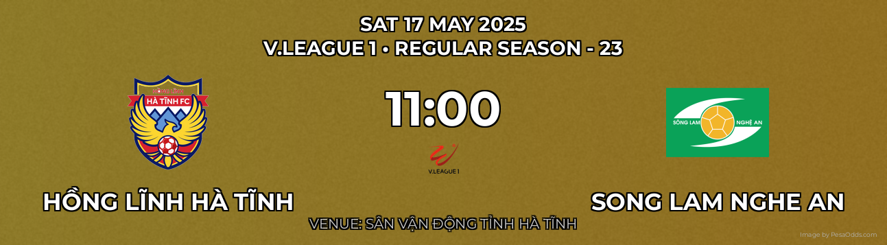 Hồng Lĩnh Hà Tĩnh vs Song Lam Nghe An Prediction match poster for V.League 1 fixture on SAT 17 MAY 2025