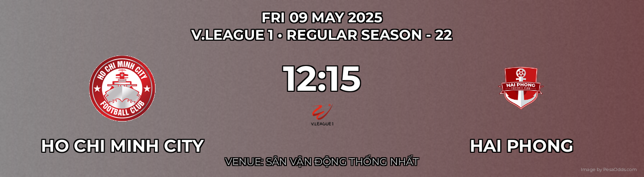 Ho Chi Minh City vs Hai Phong Prediction match poster for V.League 1 fixture on FRI 09 MAY 2025