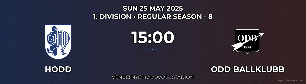 hodd vs ODD Ballklubb Prediction match poster for 1. Division fixture on SUN 25 MAY 2025