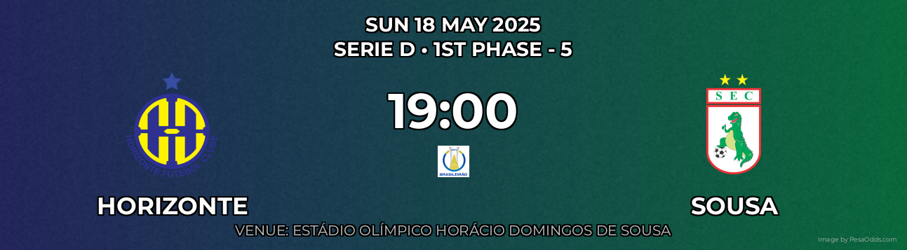 Horizonte vs Sousa Prediction match poster for Serie D fixture on SUN 18 MAY 2025