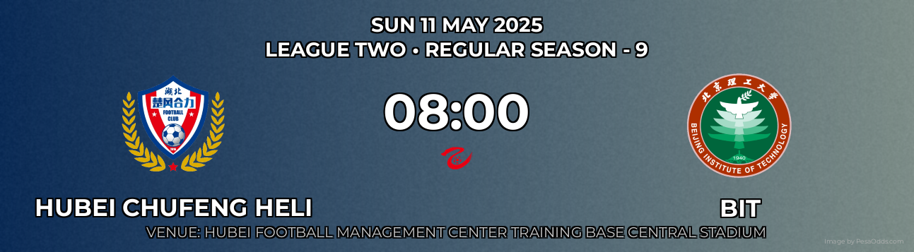 Hubei Chufeng Heli vs BIT Prediction match poster for League Two fixture on SUN 11 MAY 2025