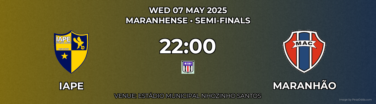 IAPE vs Maranhão Prediction match poster for Maranhense fixture on WED 07 MAY 2025
