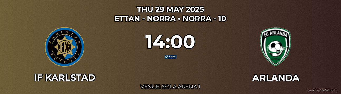IF Karlstad vs Arlanda Prediction match poster for Ettan - Norra fixture on THU 29 MAY 2025