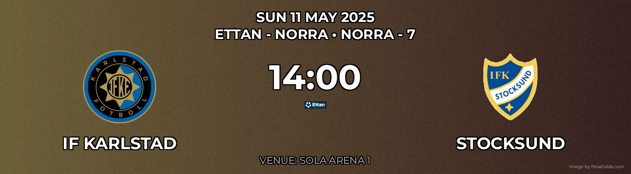 IF Karlstad vs Stocksund Prediction match poster for Ettan - Norra fixture on SUN 11 MAY 2025