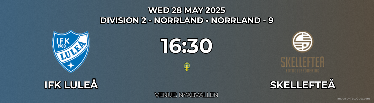 IFK Luleå vs Skellefteå Prediction match poster for Division 2 - Norrland fixture on WED 28 MAY 2025
