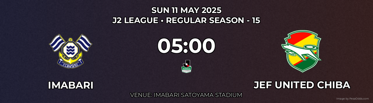 Imabari vs JEF United Chiba Prediction match poster for J2 League fixture on SUN 11 MAY 2025