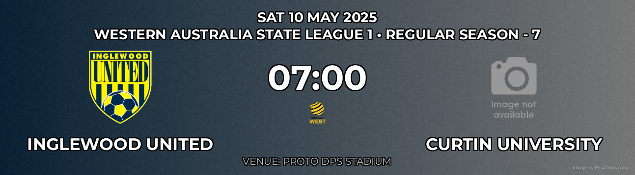Inglewood United vs Curtin University Prediction match poster for Western Australia State League 1 fixture on SAT 10 MAY 2025