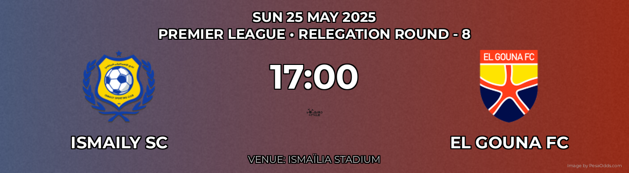 Ismaily SC vs El Gouna FC Prediction match poster for Premier League fixture on SUN 25 MAY 2025