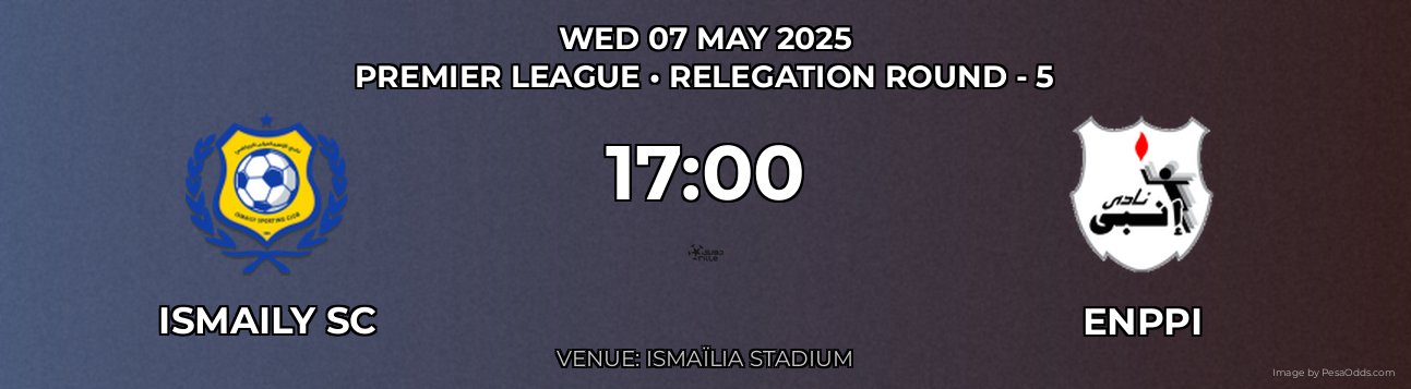 Ismaily SC vs Enppi Prediction match poster for Premier League fixture on WED 07 MAY 2025