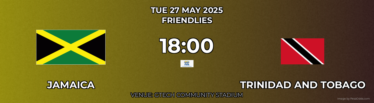 Jamaica vs Trinidad and Tobago Prediction match poster for Friendlies fixture on TUE 27 MAY 2025