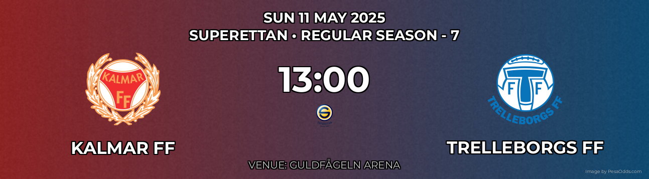 Kalmar FF vs trelleborgs FF Prediction match poster for Superettan fixture on SUN 11 MAY 2025