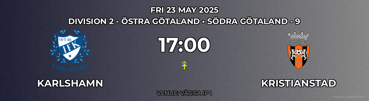 Karlshamn vs Kristianstad Prediction match poster for Division 2 - Östra Götaland fixture on FRI 23 MAY 2025