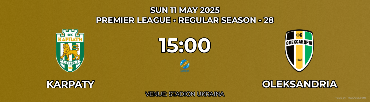 Karpaty vs Oleksandria Prediction match poster for Premier League fixture on SUN 11 MAY 2025