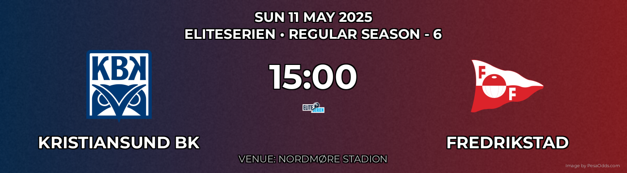 Kristiansund BK vs Fredrikstad Prediction match poster for Eliteserien fixture on SUN 11 MAY 2025