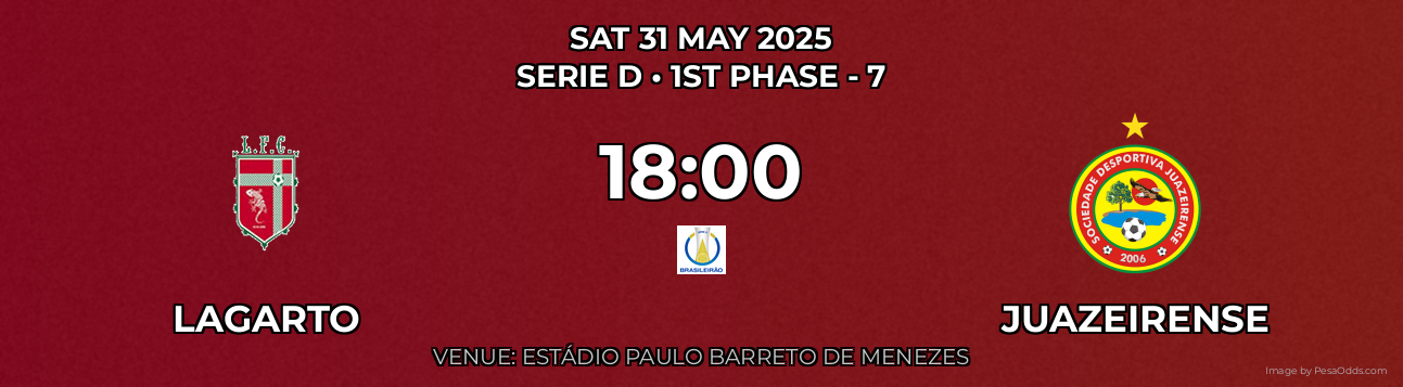 Lagarto vs Juazeirense Prediction match poster for Serie D fixture on SAT 31 MAY 2025