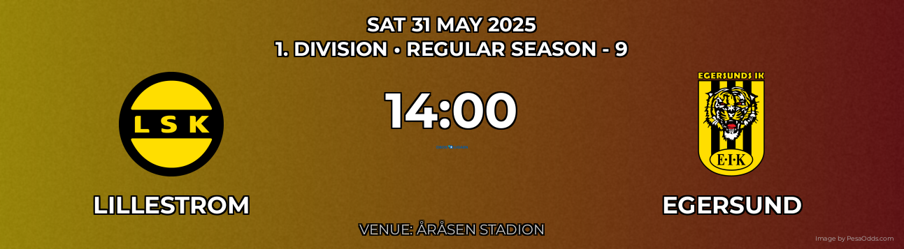 Lillestrom vs Egersund Prediction match poster for 1. Division fixture on SAT 31 MAY 2025