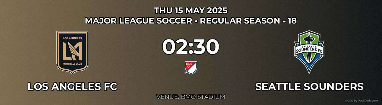 Los Angeles FC vs Seattle Sounders Prediction match poster for Major League Soccer fixture on THU 15 MAY 2025