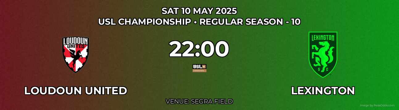 Loudoun United vs Lexington Prediction match poster for USL Championship fixture on SAT 10 MAY 2025