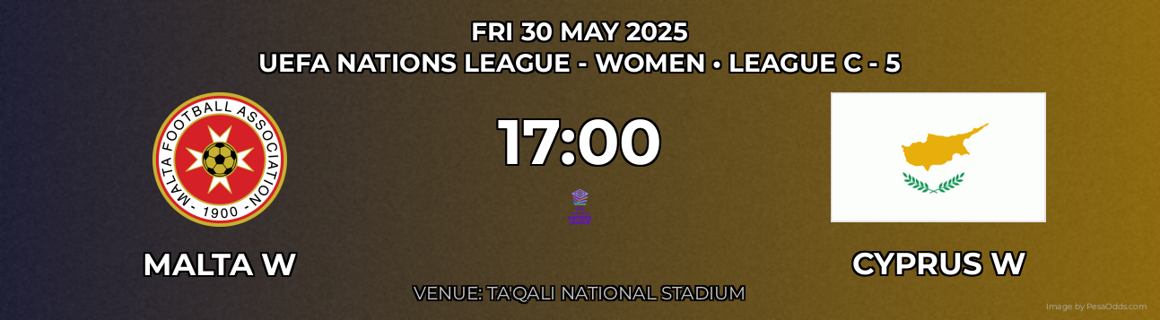 Malta W vs Cyprus W Prediction match poster for UEFA Nations League - Women fixture on FRI 30 MAY 2025