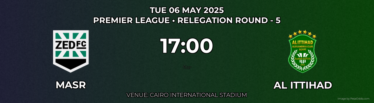 Masr vs Al Ittihad Prediction match poster for Premier League fixture on TUE 06 MAY 2025
