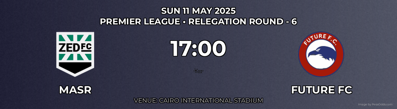 Masr vs Future FC Prediction match poster for Premier League fixture on SUN 11 MAY 2025