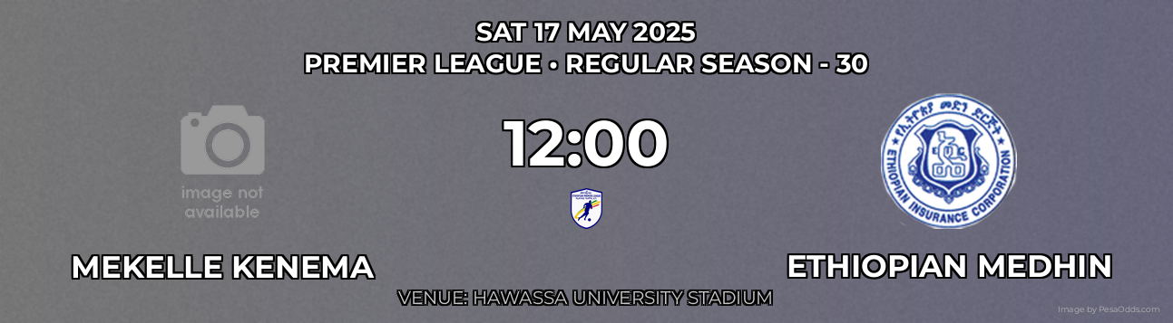 Mekelle Kenema vs Ethiopian Medhin Prediction match poster for Premier League fixture on SAT 17 MAY 2025