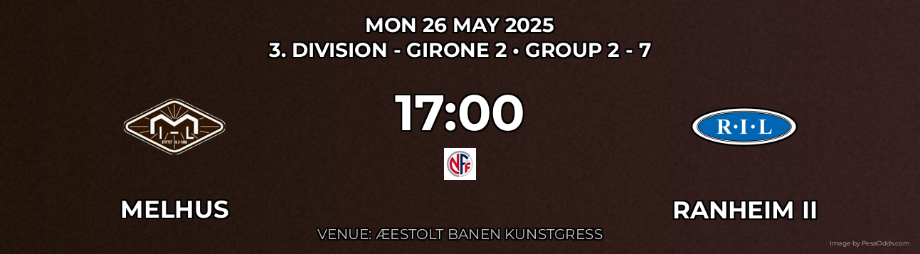 Melhus vs Ranheim II Prediction match poster for 3. Division - Girone 2 fixture on MON 26 MAY 2025