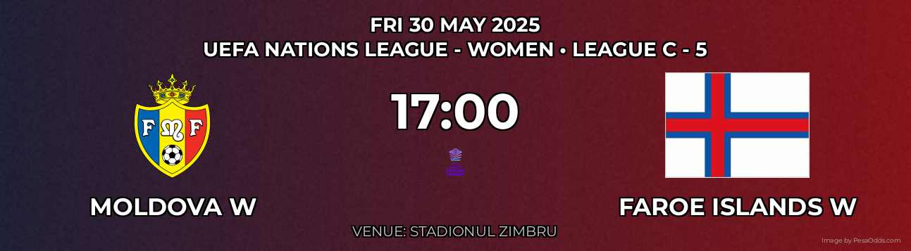 Moldova W vs Faroe Islands W Prediction match poster for UEFA Nations League - Women fixture on FRI 30 MAY 2025