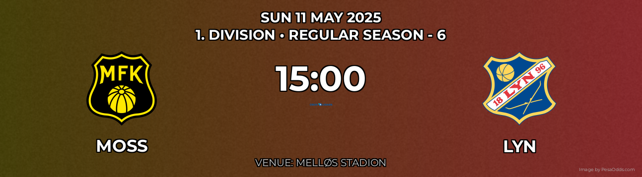 Moss vs Lyn Prediction match poster for 1. Division fixture on SUN 11 MAY 2025