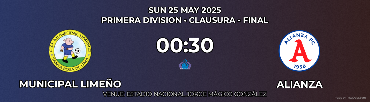 Municipal Limeño vs Alianza Prediction match poster for Primera Division fixture on SUN 25 MAY 2025