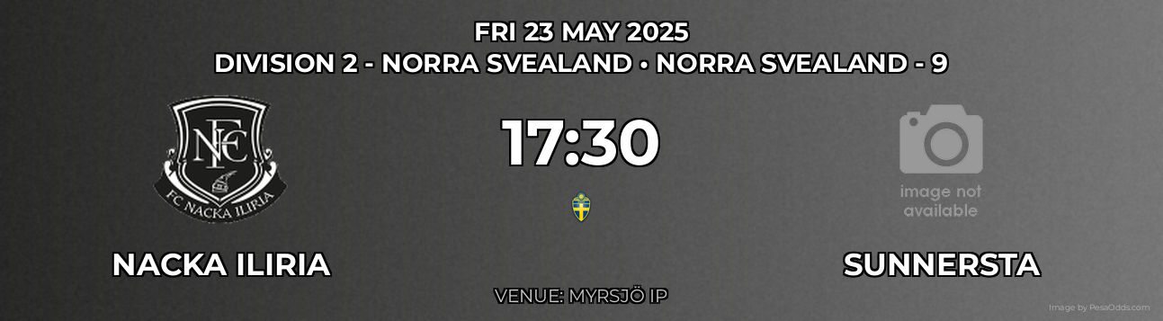 Nacka Iliria vs Sunnersta Prediction match poster for Division 2 - Norra Svealand fixture on FRI 23 MAY 2025