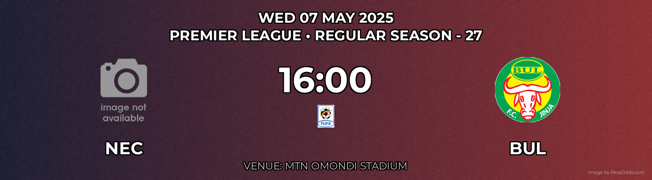 NEC vs BUL Prediction match poster for Premier League fixture on WED 07 MAY 2025