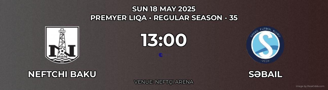 Neftchi Baku vs Səbail Prediction match poster for Premyer Liqa fixture on SUN 18 MAY 2025