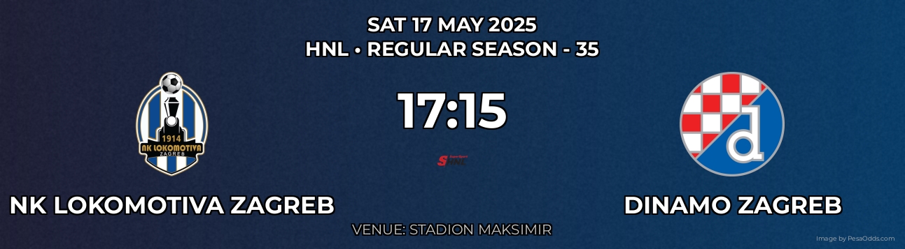 NK Lokomotiva Zagreb vs Dinamo Zagreb Prediction match poster for HNL fixture on SAT 17 MAY 2025