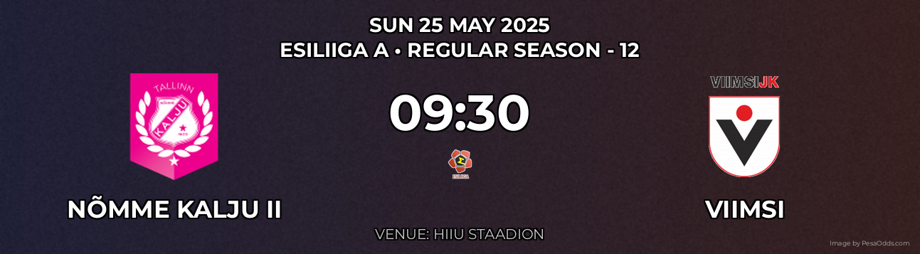 Nõmme Kalju II vs Viimsi Prediction match poster for Esiliiga A fixture on SUN 25 MAY 2025