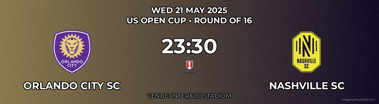 Orlando City SC vs Nashville SC Prediction match poster for US Open Cup fixture on WED 21 MAY 2025